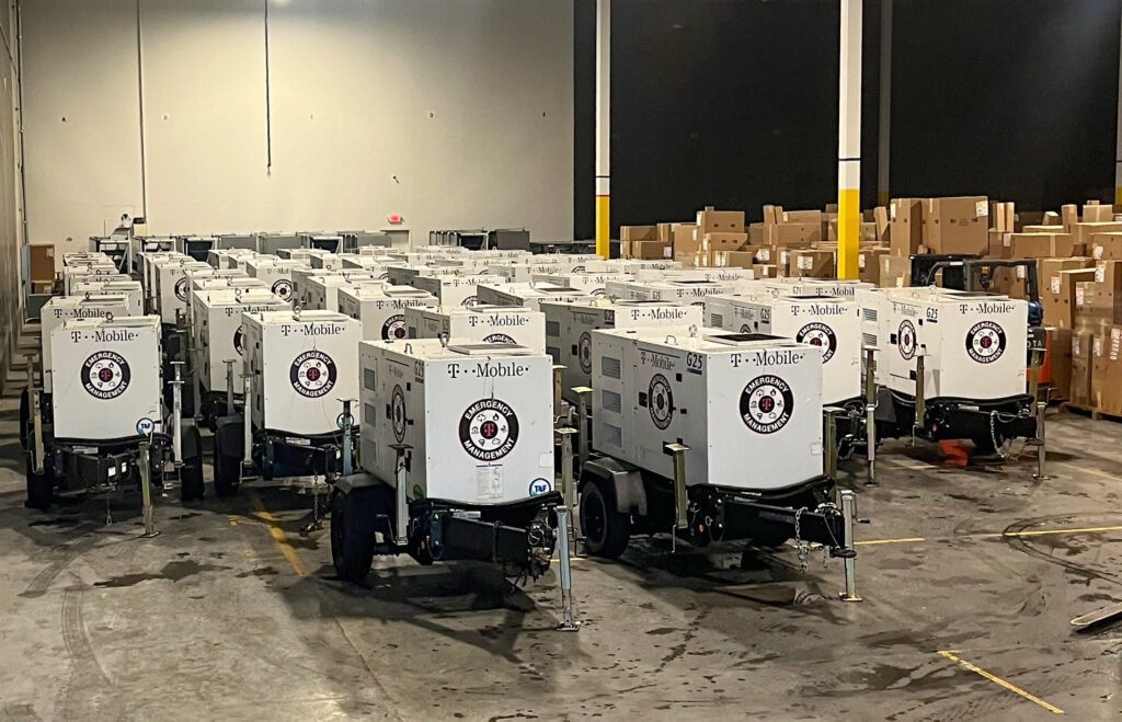 mobile365 equipment is readied for deployment to restore connectivity for people impacted by Hurricane Milton, Thursday, Oct. 10, 2024. 