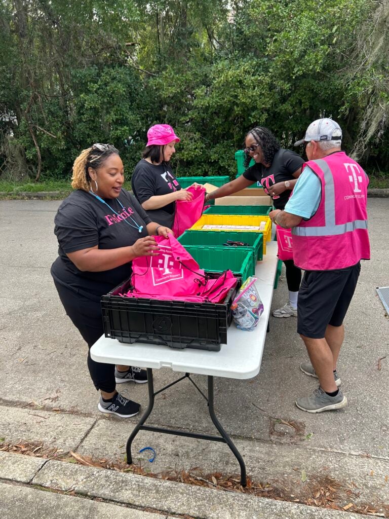 mobile365 team members prepare supplies for people impacted by Hurricane Milton, Thursday, Oct. 10, 2024. 