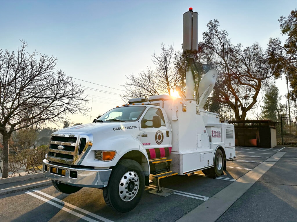 mobile365 support vehicles deployed to aid connectivity efforts during the Jan. 2025 Los Angeles wildfires.