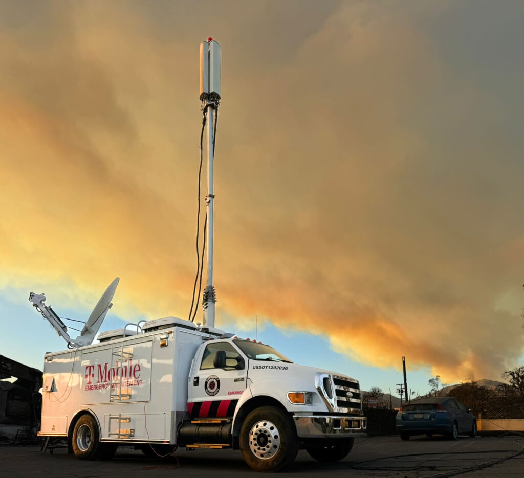 mobile365 support vehicles deployed to aid connectivity efforts during the Jan. 2025 Los Angeles wildfires.