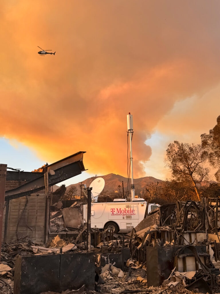 mobile365 support vehicles deployed to aid connectivity efforts during the Jan. 2025 Los Angeles wildfires.